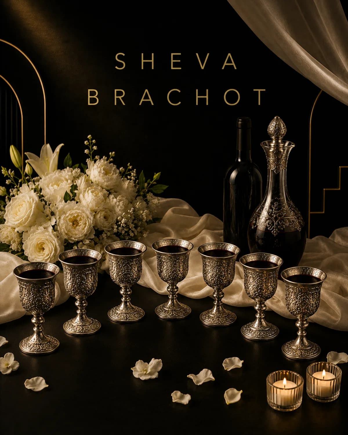 Wine glasses on a celebration table.